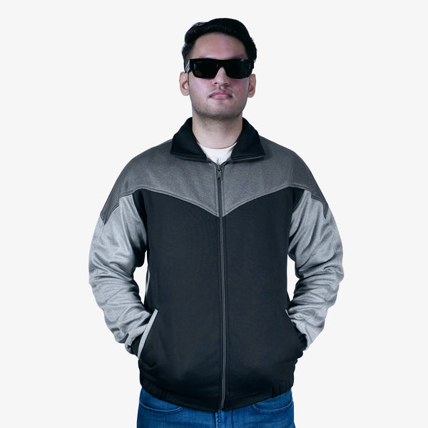 black and grey zipper jacket for men