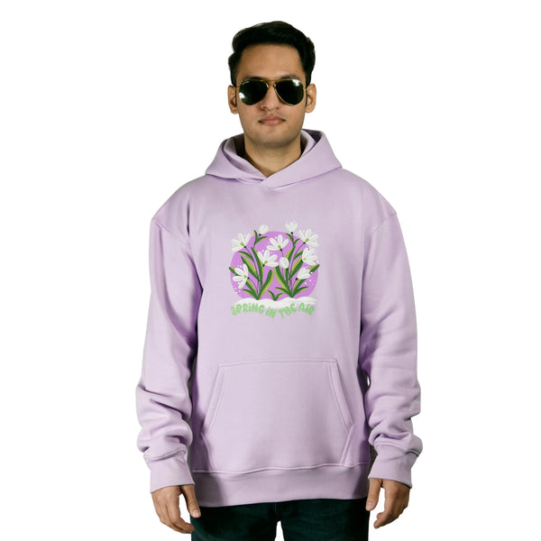 oversized lavender hoodie with sunglasses 