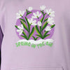 Mens lavender hoodies print closeup