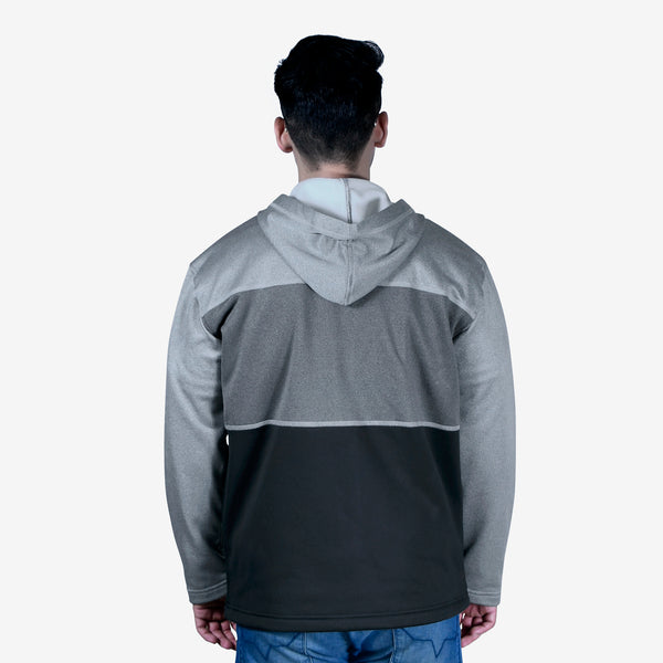 black white and grey hoodie for men